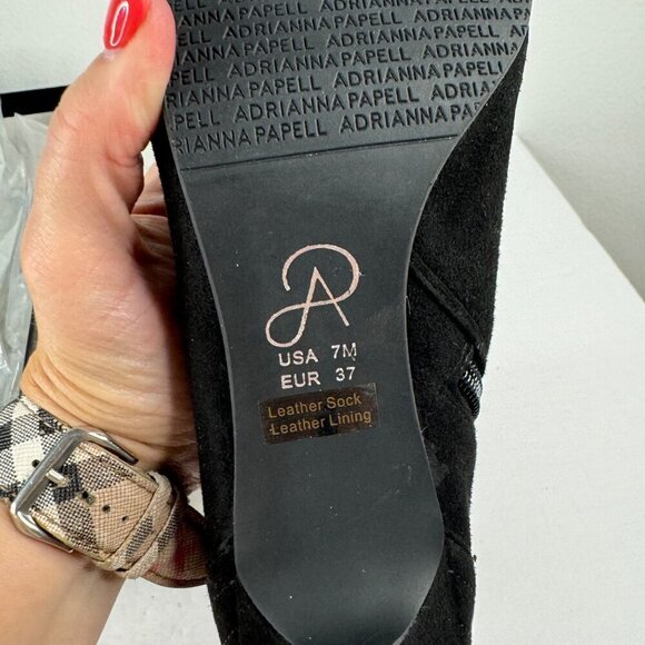 Adrianna Papell NEW Helene Micro Suede Black Ankle Bootie Pump Heels 7M & 7.5M - Picture 9 of 13